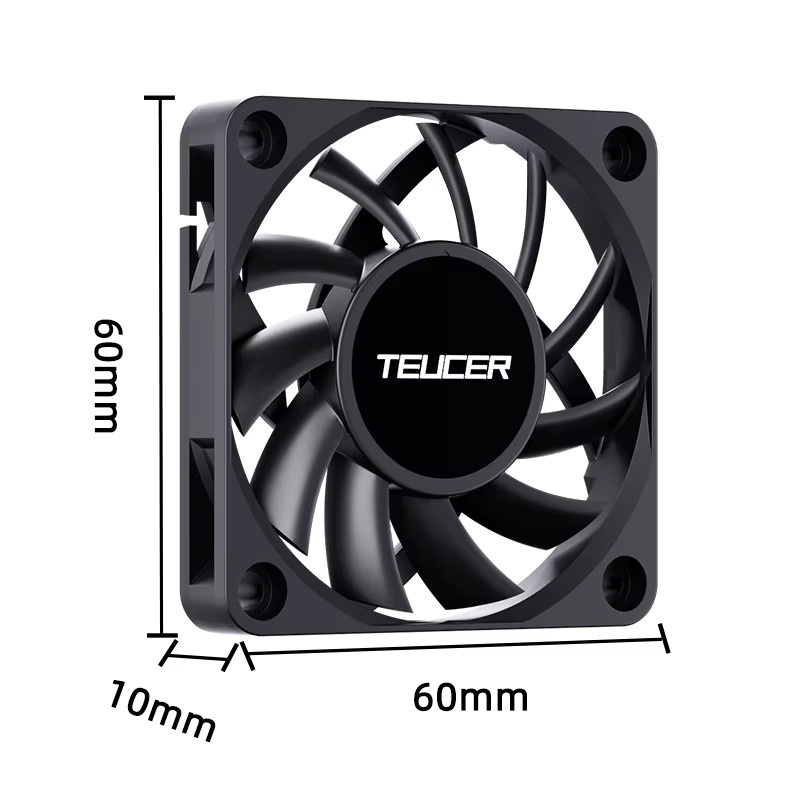 TEUCER UT-6010 Gehäuselüfter Schwarz, 6 cm, 12 V, für CPU-Desktop-Computer - Bild 2
