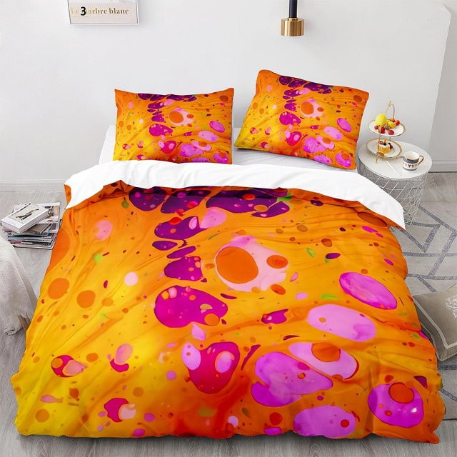 Bettwäsche-Set mit abstraktem Marmormuster in Weiß und Gold von Binchi Outdoor Product, bestehend aus Bettbezug und Kissenbezug aus Polyester, Breite: 260 cm, Höhe: 220 cm - Bild 1