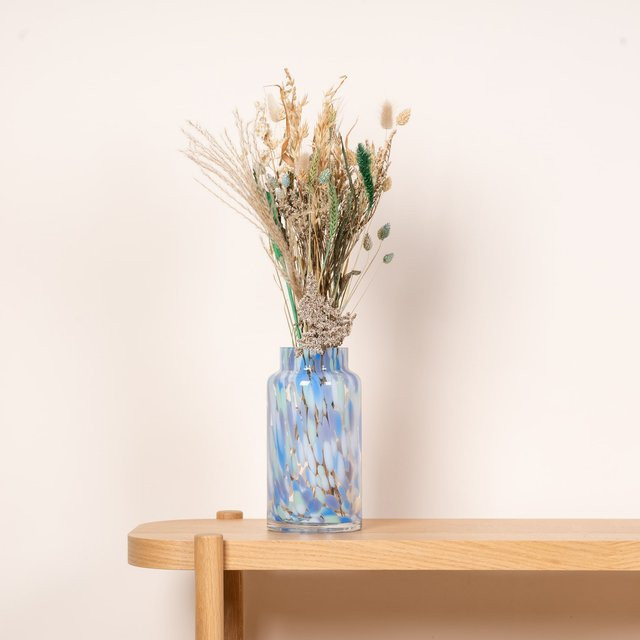 Glasvase Konfetti von BLUME2000 in Blau, Höhe: 13,0 cm, Breite: 13,0 cm, Tiefe: 24,0 cm - Bild 1