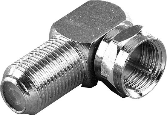 Vivanco F Winkeladapter 44011 in Silber mit F-Connector - Bild 1
