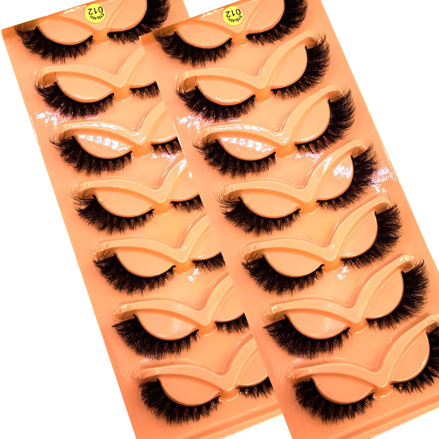 HBZGTLAD Künstliche Wimpern Nerzimitat, 7 Paar, Schwarz, Unisex - Bild 2