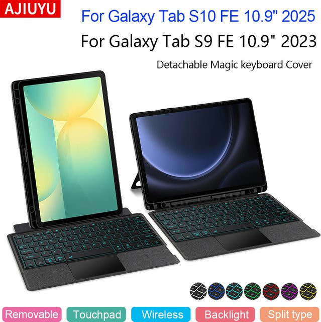 Samsung Magische Tastatur mit Touchpad für Galaxy Tab S10 FE und Tab S9 FE 10,9 Zoll, abnehmbare Hülle, Schwarz - Bild 1