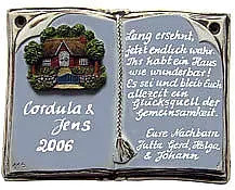 Decoramic Keramikschild in Buchform für Ehrungen und besondere Anlässe, Mehrfarbig, B: 20 cm, H: 14 cm - Bild 1