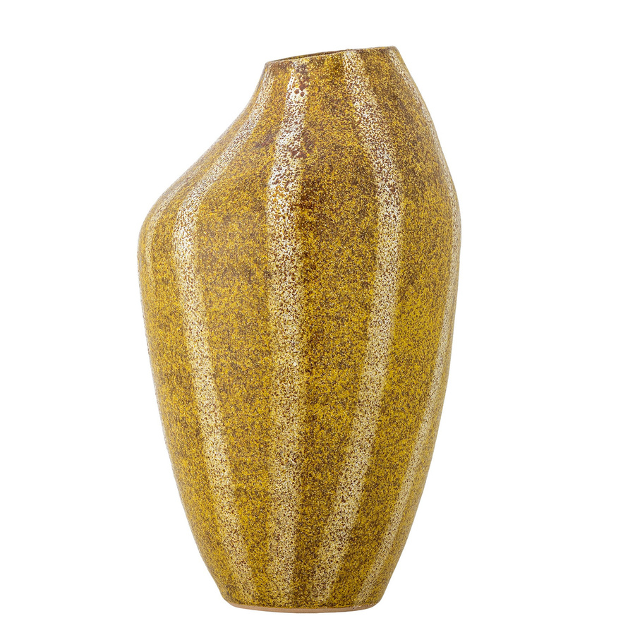 Bloomingville Vase Abella aus Steingut in Gelb mit Sprenkelmuster, Höhe: 35,5 cm, Durchmesser: 21 cm - Bild 1
