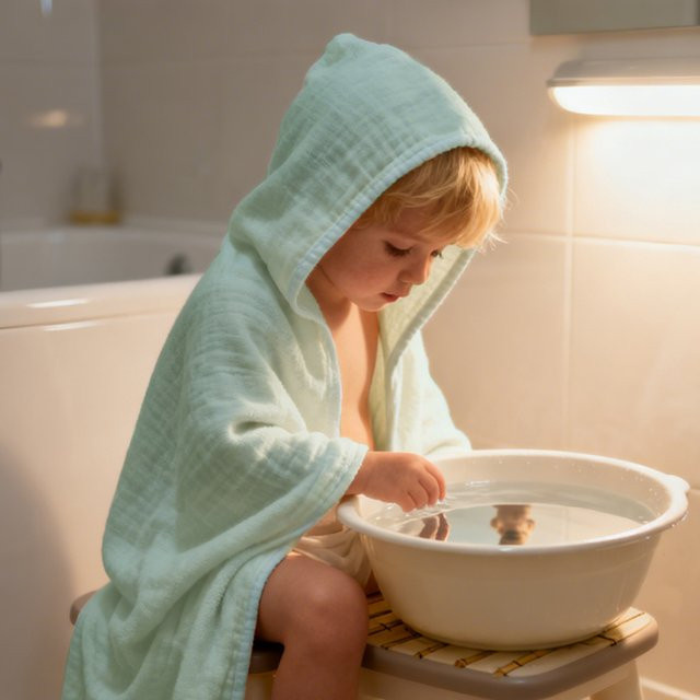 Elinfant Baby-Kapuzenhandtuch aus 100 % Baumwolle, saugfähiges Badetuch für Strand und Pool - Bild 1