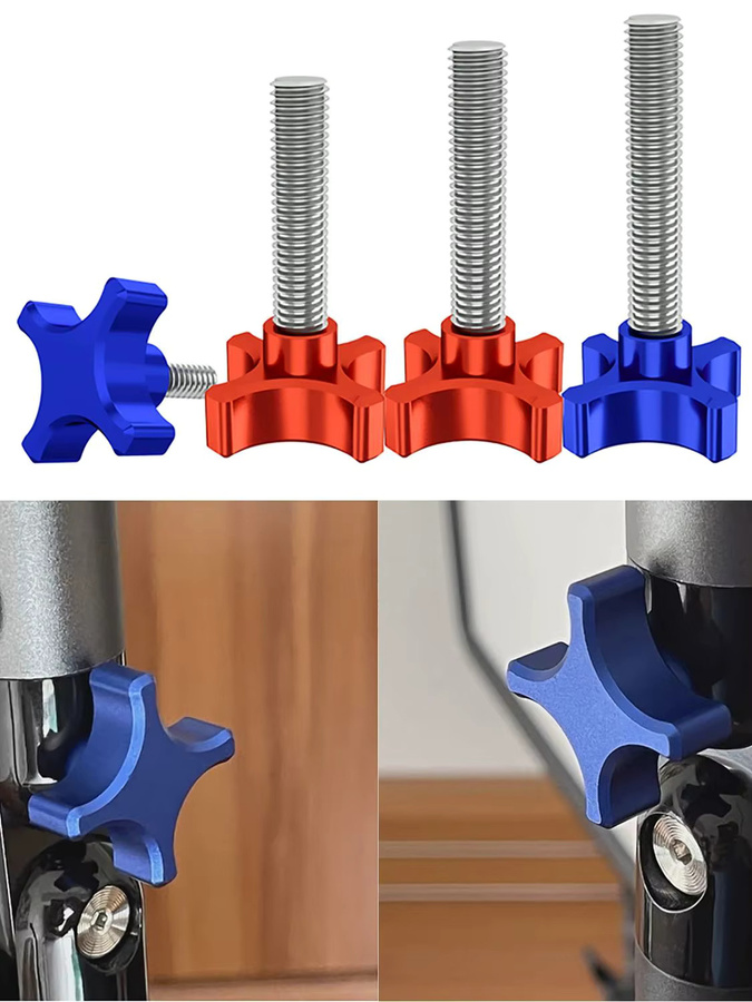 Edelstahl Sterngriffschraube als Daumenschraube und Spannschraube aus Aluminium in Silber und Multicolour, M6 M8 Gewinde, Länge 10mm bis 100mm - Bild 5