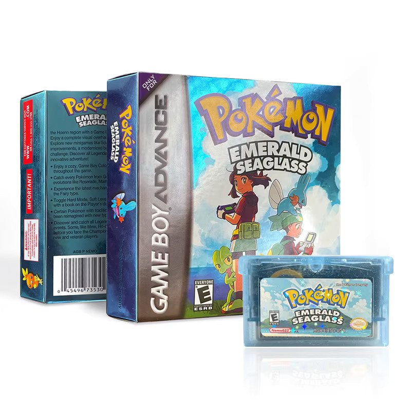 Pokemon Emerald Seaglass RTC Flash-Karte USA-Version für GBA-Videospielkonsolen mit Echtzeituhr und englischem ROM-Hack - Bild 3