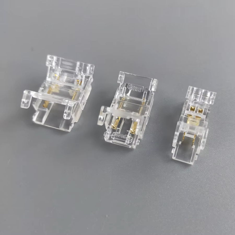 YSRSAI COB LED-Streifen-Verbinder 2-Pin für 5mm 8mm 10mm, lötfreie Streifen-zu-Streifen und Streifen-zu-Kabel Verbindung, transparent - Bild 5