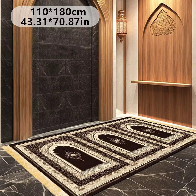 VIKAMA Faltbare Muslimische Gebetsmatte mit Quasten im orientalischen Design für Innen und Außen - Bild 4