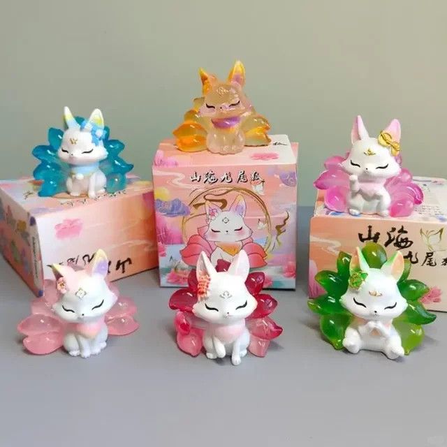 TAKARA TOMY Shanhai Nine-Tailed Fox Series Blind Box Fuchspuppe als dekorative Cartoon-Figur für deinen Schreibtisch - Bild 1