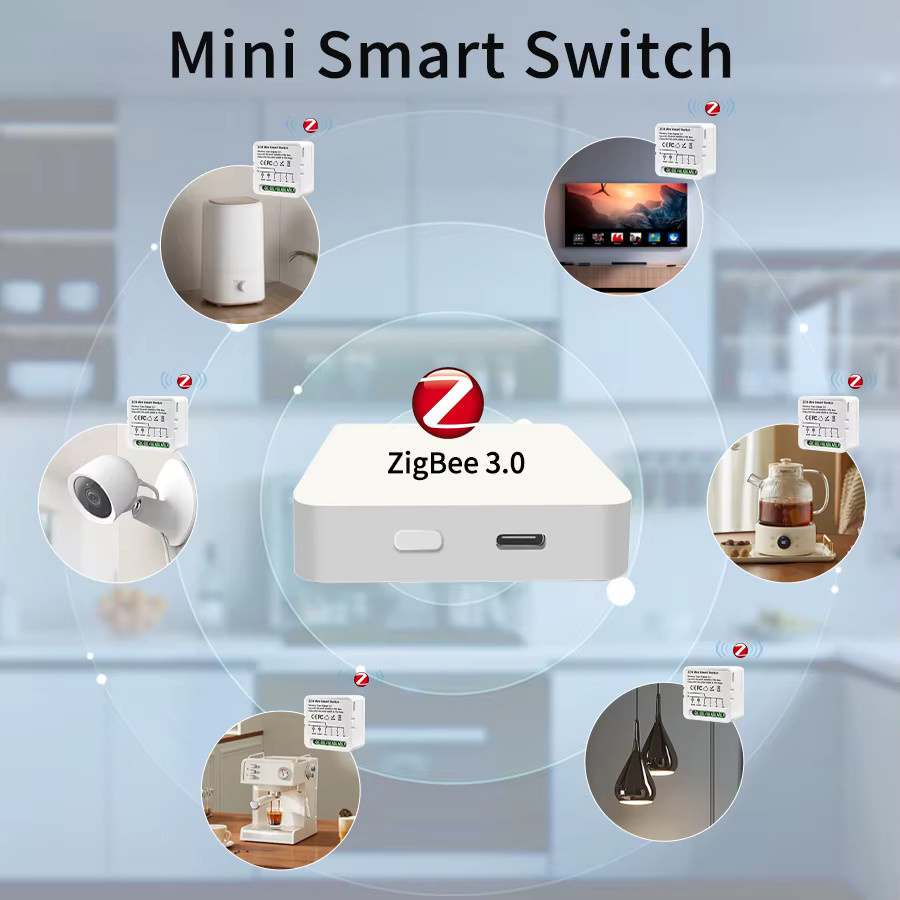 Tuya Smart ZigBee Schaltmodul für Smart Life App, 1-2-3-Kanal intelligenter Schalter in Weiß, kompatibel mit Amazon Alexa und Google Assistant - Bild 2