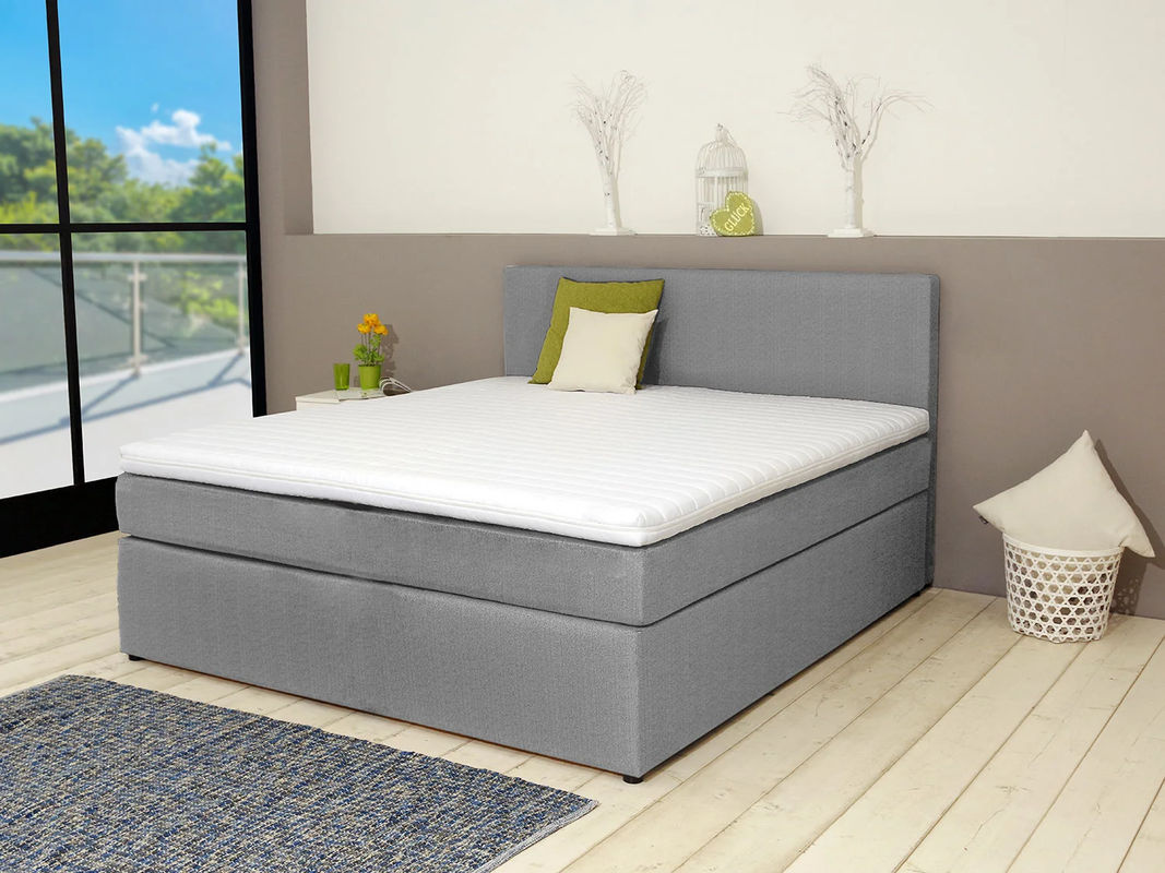 SUN GARDEN Boxspringbett Cairns in Grau mit Bonell-Federkern, B/T: 140 x 200 cm - Bild 2