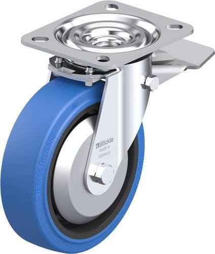 Blickle Lenkrolle L-POEV 125R-ST-SB-FA mit Feststeller, Rad-Durchmesser: 125 mm, Tragfähigkeit: 250 kg, Farbe: Blau/Schwarz - Bild 1
