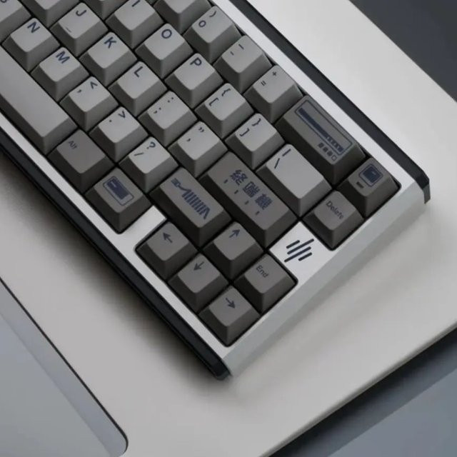 Keebox Shenpo Terminal Thema Tastenkappen Set aus PBT in Grau, Cherry Profil, 147 Tasten für mechanische Tastaturen, Dye-Sub-Verfahren - Bild 1