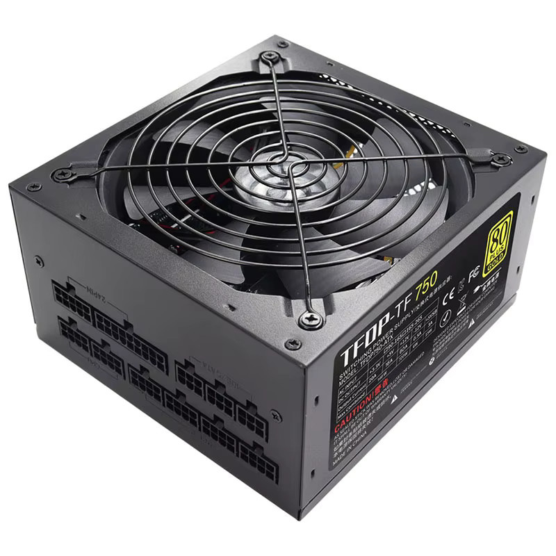 T.F.SKYWINDINTL Gaming-Netzteil 750 W, 80 Plus Gold, ATX PC-Netzteil, vollständig modular, Schwarz - Bild 2