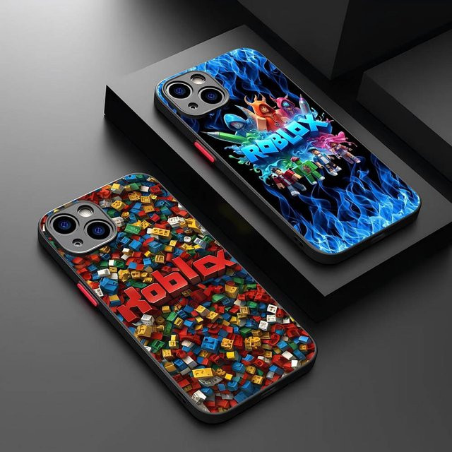 Matte Soft-Bumper Handyhülle im Roblox Game-R Design für iPhone 16 15 14 13 12 11 Pro Max Multicolor - Bild 1