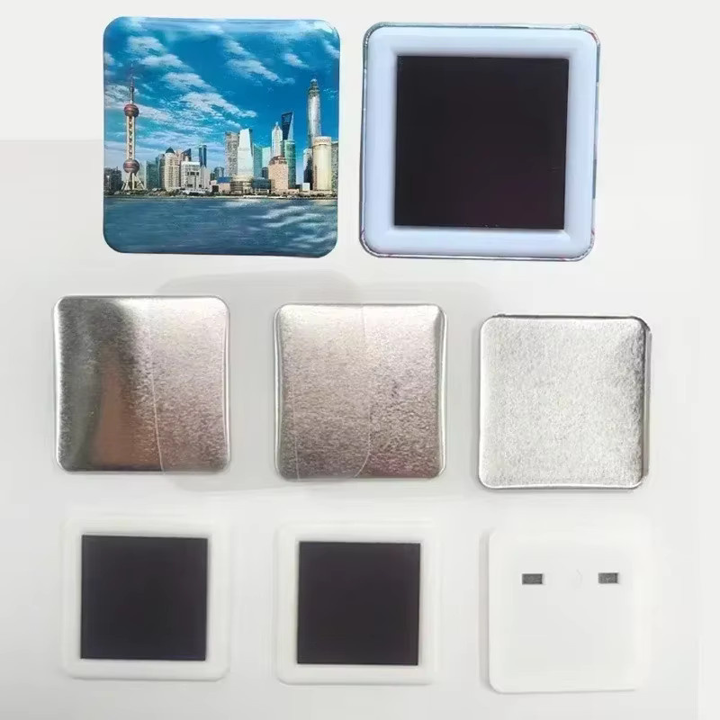 Manuelle quadratische Kühlschrank-Abzeichenmaschine zur Herstellung von Magneten und Anstecknadeln, 50 x 50 mm - Bild 2
