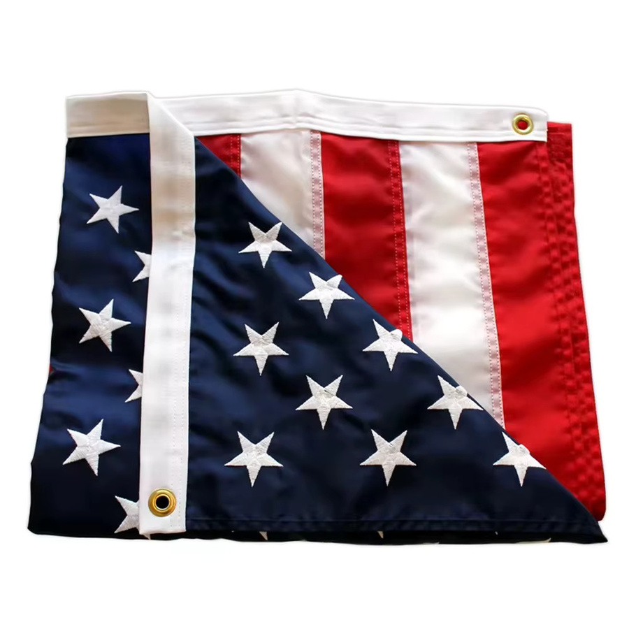 Aerlxemrbrae Patriotisches Outdoor-Banner mit amerikanischer Flagge und Sternen aus Polyester, wetterfestes Gartenbanner mit Ösen, B/H: 150 x 90 cm - Bild 4