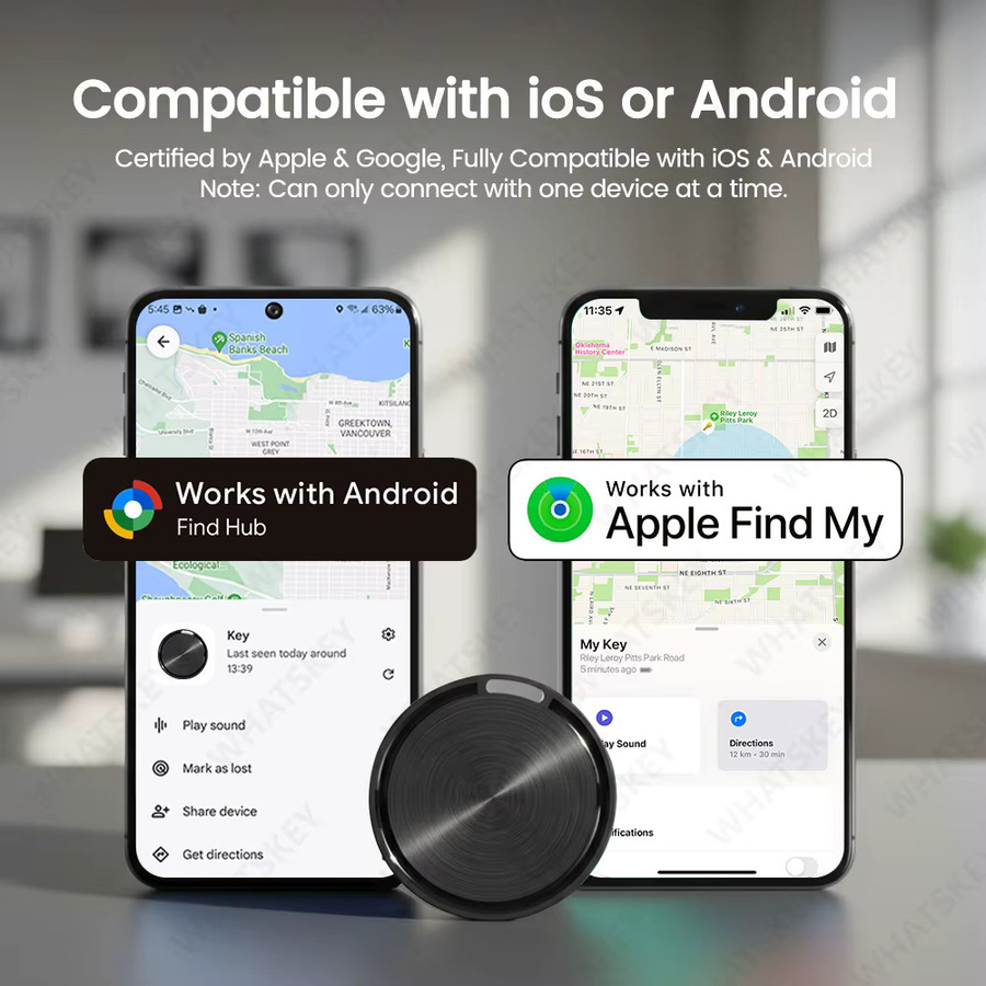 Peocke Dual-System Smart Tags Bluetooth GPS Tracker in Schwarz, kompatibel mit iOS Find My und Google, Artikelfinder für Schlüssel und Gepäck - Bild 3