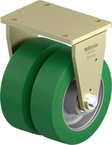 Blickle Schwerlast-Doppel-Bockrolle BSD-GST 304K aus Stahl in Silber und Grün mit einem Rad-Durchmesser von 300 mm und einer Tragfähigkeit von maximal 4500 kg - Bild 1