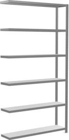 Schulte Anbauregal Steckregal MULTIplus250, verzinkt, Farbe: Silber, B/T/H: 250 x 130 x 30 cm, 6 Fachböden mit Kreuzstrebe - Bild 1