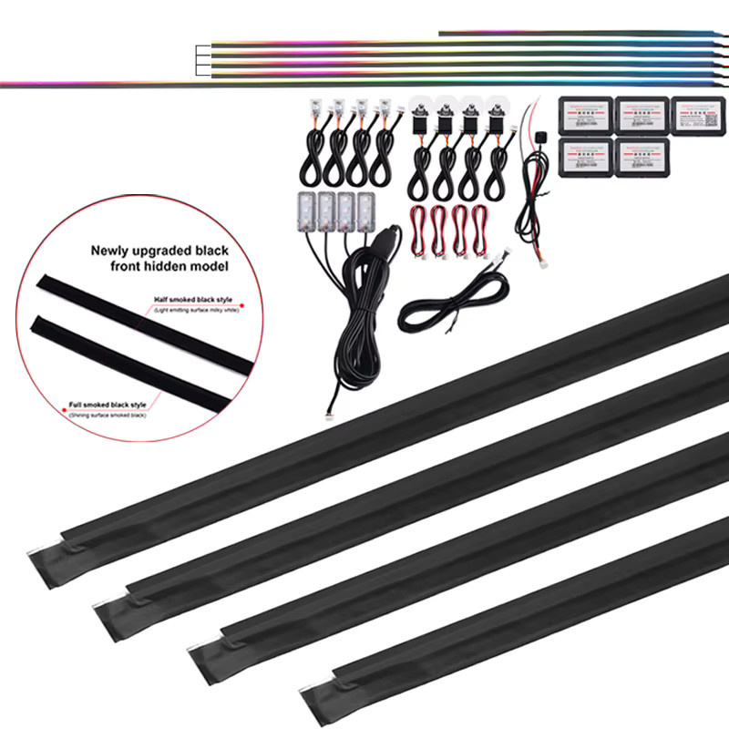 RGB Symphony LED Ambientebeleuchtung für das Auto mit App-Steuerung, Neon Flex Acrylstreifen in Schwarz Matt zur Dekoration der Innenraumverkleidung - Bild 6