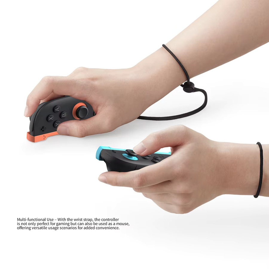 DOBE Handgelenksband TNS-5155 für Switch 2 Gamepad mit Teflon-Oberfläche, rutschfest und verstellbar, Orange und Blau - Bild 2