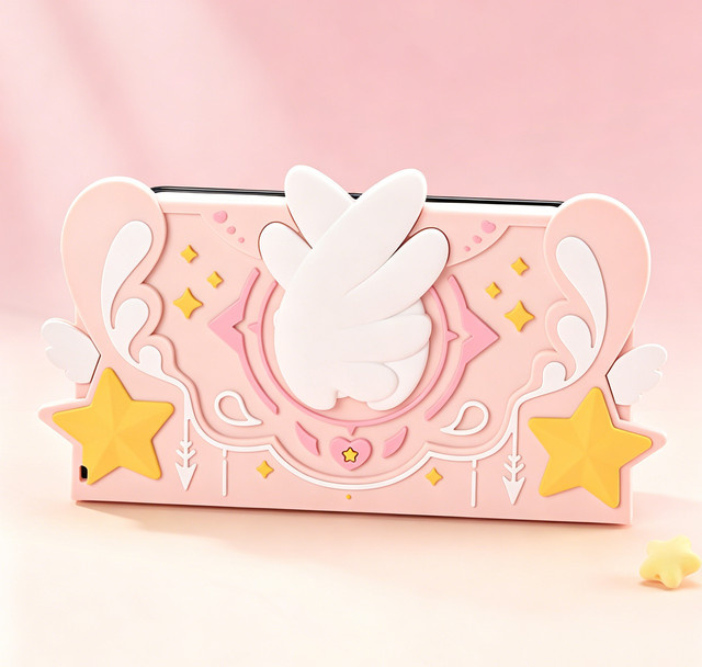 GeekShare Frontplattenabdeckung Star Wings Serie für Nintendo Switch 2-Ladestation in Pink - Bild 1