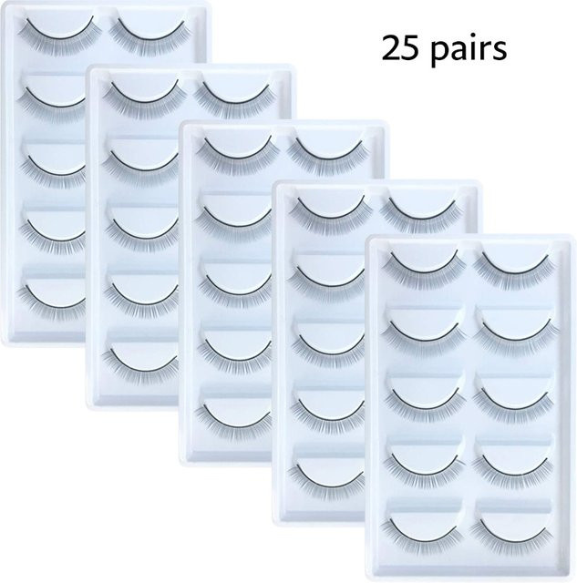 CNKESS Übungswimpern mit dünnem Band, 8mm, 25 Paar, Unisex - Bild 1