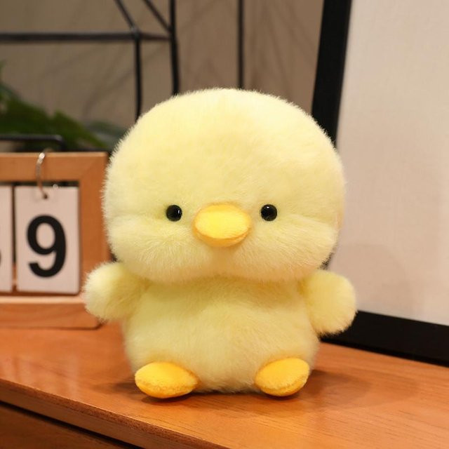 Kawaii Cartoon Waldtier Huhn Elefant Schwein und Schaf, Plüschtier, gelb, 16cm - Bild 1