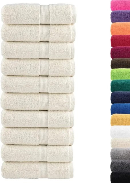 vidaXL Premium Waschhandtücher SOLUND, 10 Stück, Beige, Baumwolle, 600 g/m², B/H: 30 x 30 cm - Bild 1