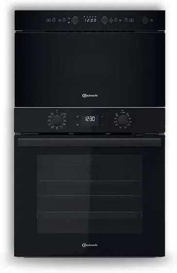 Bauknecht Einbauset Hydro Refresh mit Einbaubackofen BBA285HU1K und Einbaumikrowelle BMN1O2BK in Schwarz mit Heißluft, Dampfunterstützung und Automatikprogrammen - Bild 1