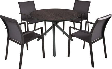 Garden Pleasure Tischgruppe Sophia 5-teilig in Anthrazit aus Edelstahl und Kunststoff - Bild 1