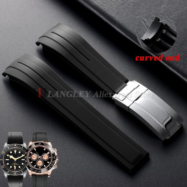 Uhrenarmband Kautschuk, Schwarz, Herren - Bild 1