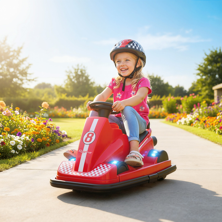 AIYAPLAY Bumper Car Elektroauto mit Musik und LED Rot für 3-8 Jahre - Bild 2