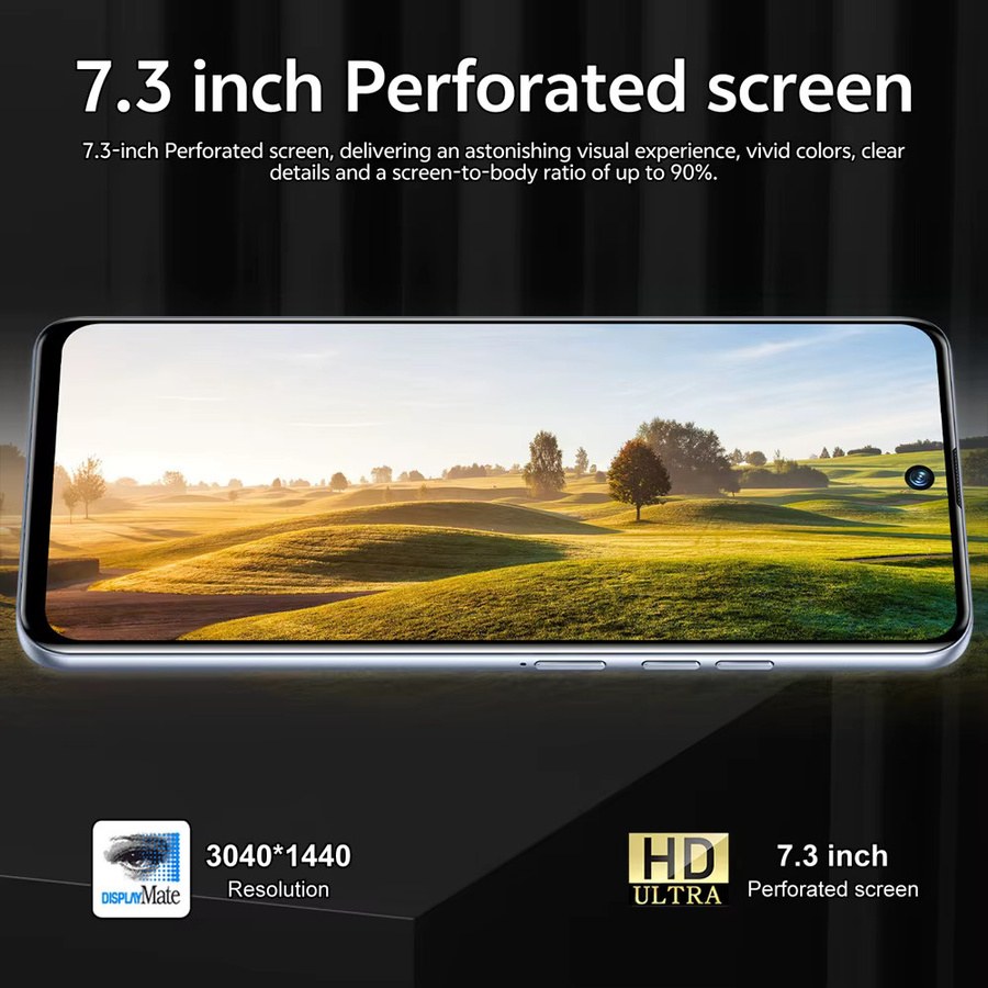 CHOTOG S26 Ultra Smartphone Android 5G mit 7,3 Zoll HD Display, 22GB RAM, 2TB Speicher, 7800mAh Akku und 16+48MP Kamera in Orange - Bild 3