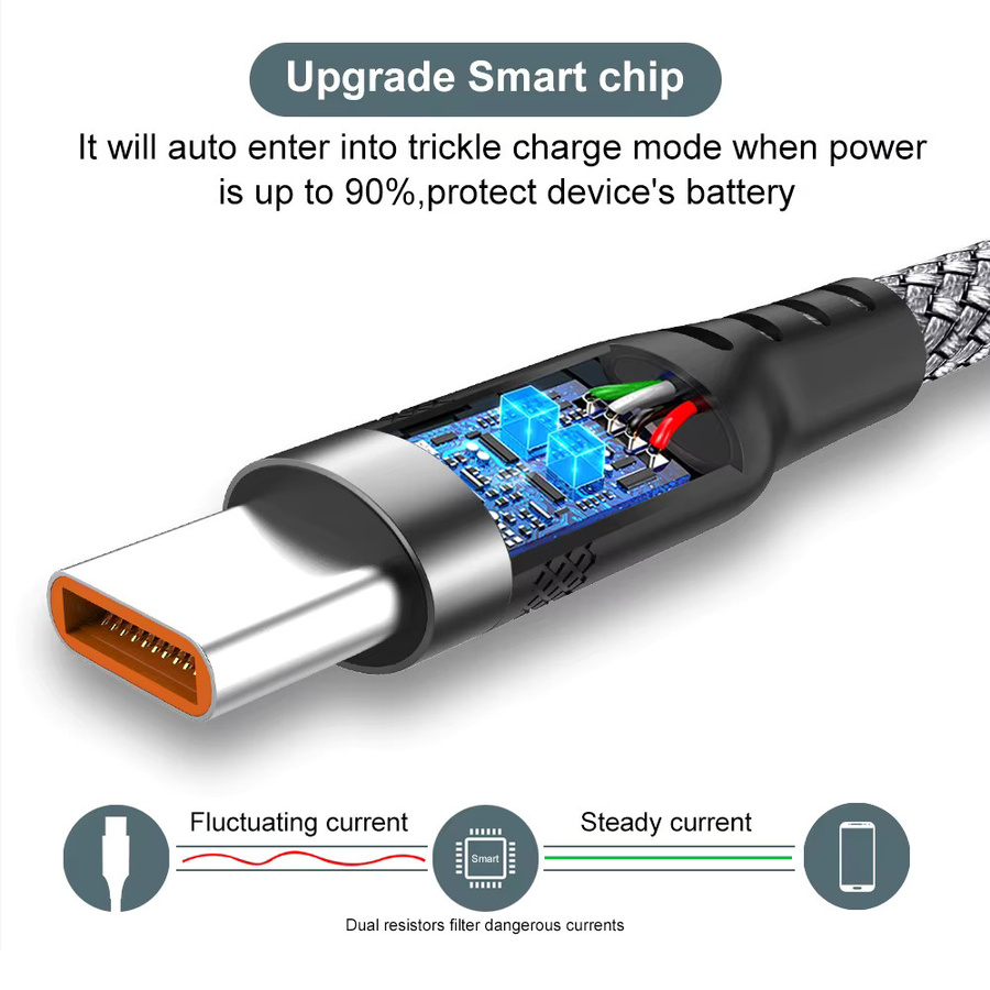 Lann USB Typ C 6A Super-Ladekabel für Huawei, Xiaomi, Vivo, OnePlus und Oppo - Bild 4