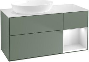 V&B Waschtischunterschrank Finion mit Wandbeleuchtung, Farbe Weiß lackiert, Breite: 120 cm, Tiefe: 50,1 cm, Höhe: 50,1 cm - Bild 1