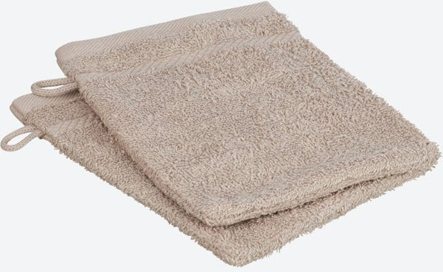 NKD Frottee-Waschhandschuh Classic in Beige, 2er-Pack, 16 x 21 cm - Bild 1