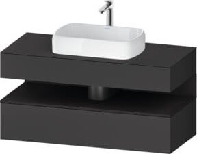Duravit Waschtischunterschrank Qatego Wandhängend in Grau Matt mit LED-Beleuchtung und Schubladen B/T/H: 120 x 55 x 60 cm - Bild 1
