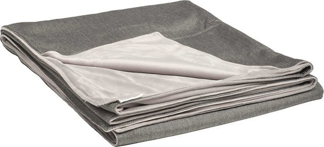 Stern Decke in Seidengrau und Hellgrau, B/T: 158 x 200 cm, 100% Polyacryl und 100% Polyester - Bild 1