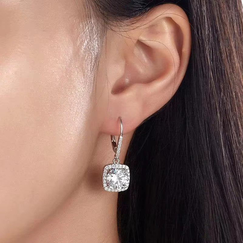 Huitan Ohrringe, quadratisch, Silber, Zirkonia, Damen - Bild 2