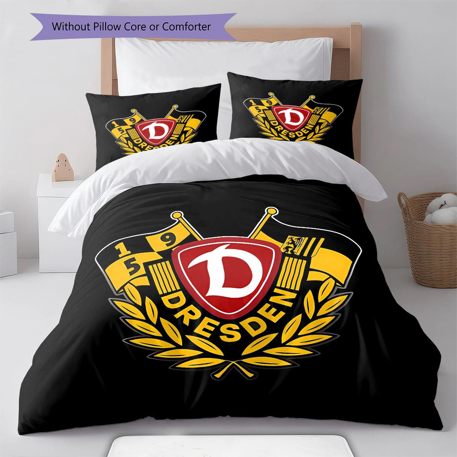 SG Dynamo Dresden Muster Bettwäsche Set mit Reißverschluss, Multicolor, B/H: 260 x 240 cm, inklusive 1 Bettbezug und 2 Kissenbezügen - Bild 2