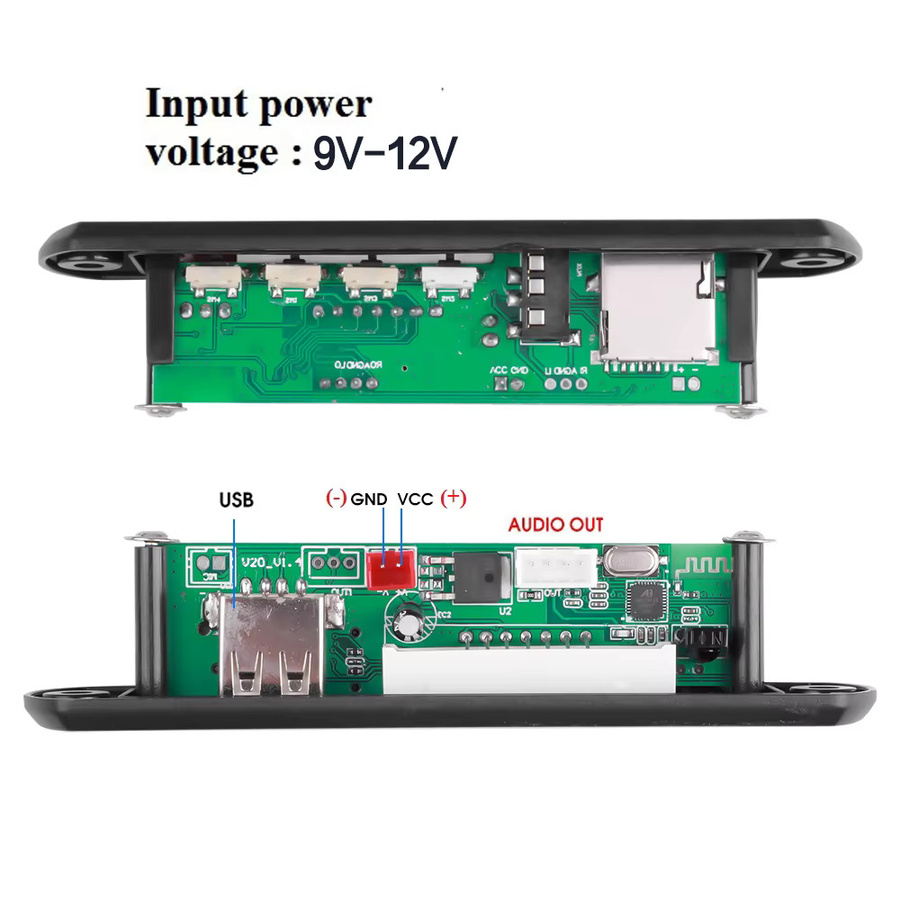 Kebidumei MP3 WAV Decoder Board Bluetooth 5.0 Audio Modul mit USB, TF Karte, AUX und FM für Auto Audio Systeme inklusive Fernbedienung - Bild 2