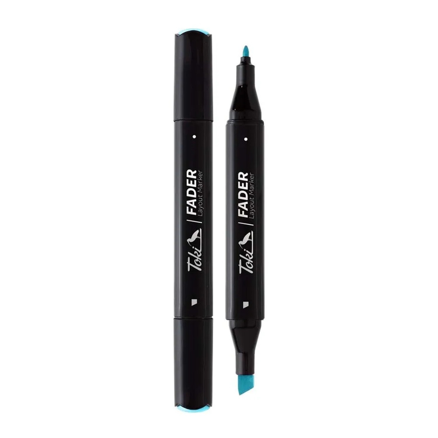 Toki Marker Fader Set mit 66 Farben in Pastellblau und Chisel-Spitze - Bild 2