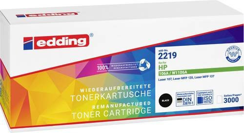 Edding Toner Kompatibel mit HP 106A W1106A Schwarz für Laserdrucker mit 3000 Seiten Reichweite - Bild 1