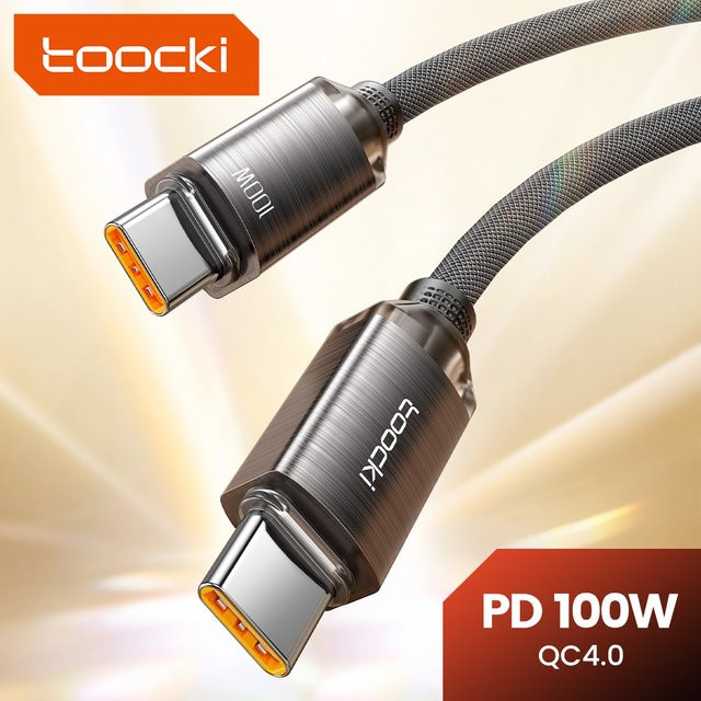 Toocki PD100W USB-C auf USB-C Schnellladekabel in Lila - Bild 1