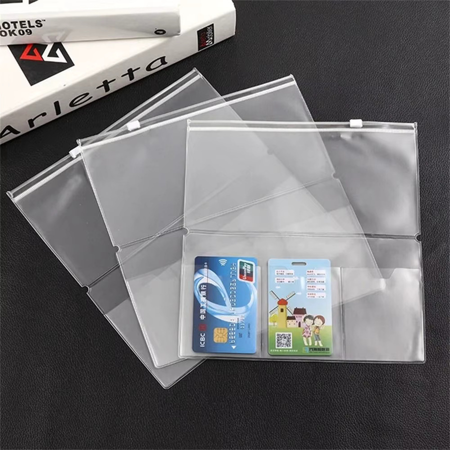 Transparente PVC-Reißverschlusstasche als Zubehör für Notizbücher, Journale und Planer zur Aufbewahrung von Karten und Pässen - Bild 2
