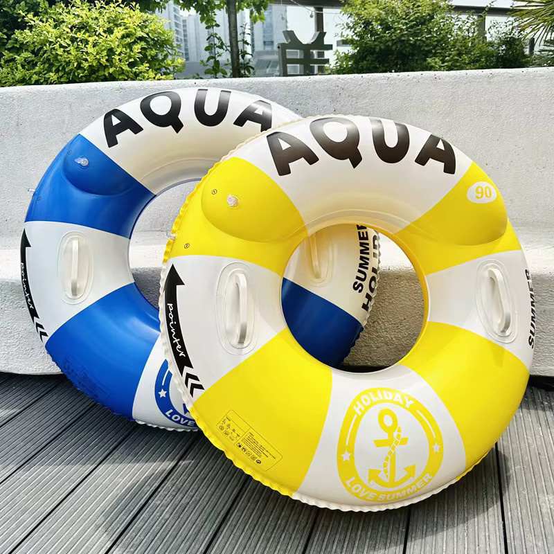 CatXaa Doppel-Airbag-Schwimmring für Erwachsene mit Griffen in der Ausführung für Strand und Pool - Bild 2