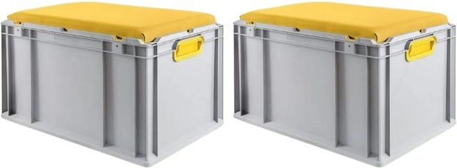 PROREGAL SparSet 2 x Eurobox NextGen Seat Box Gelb Grau aus Kunststoff H x B x T: 36,5 x 40 x 60 cm - Bild 1